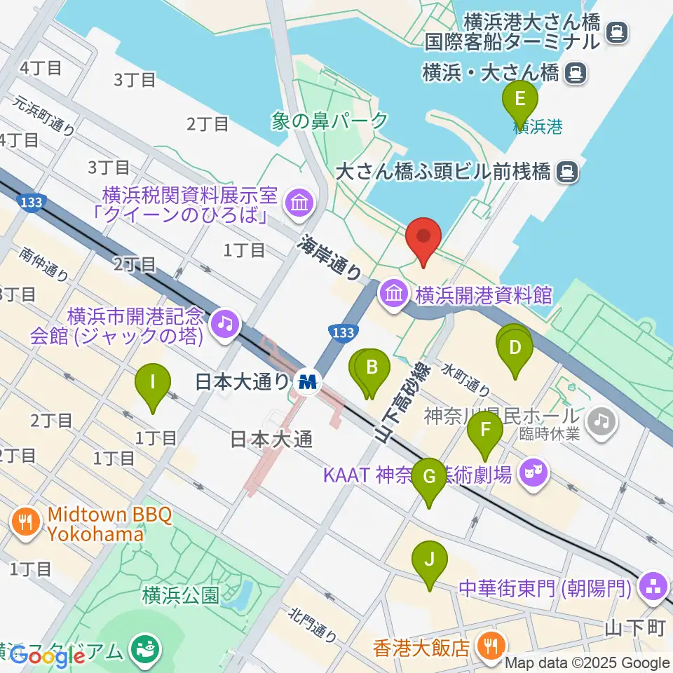 波止場会館周辺のホテル一覧地図