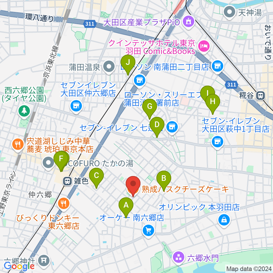 空音舎周辺のホテル一覧地図