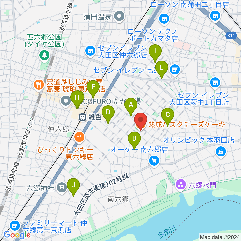 空音舎周辺のホテル一覧地図