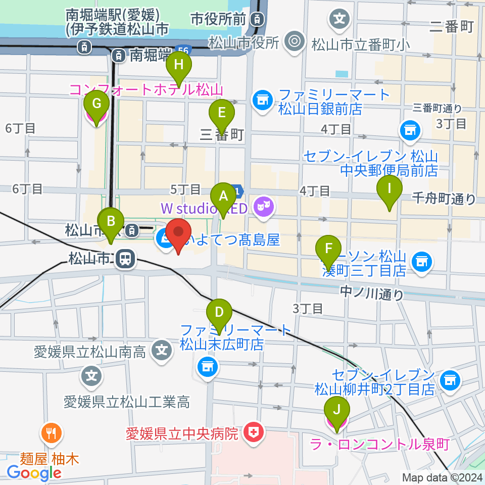 いよてつ高島屋9F ローズホール周辺のホテル一覧地図