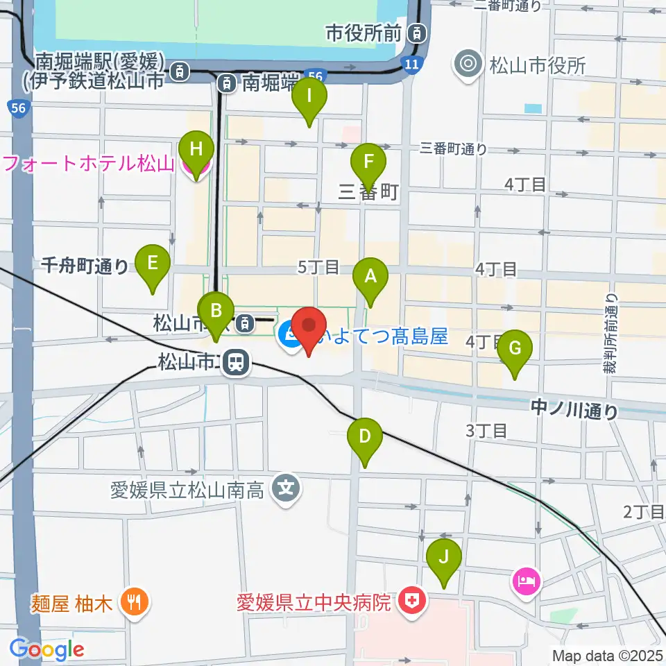いよてつ高島屋9F ローズホール周辺のホテル一覧地図