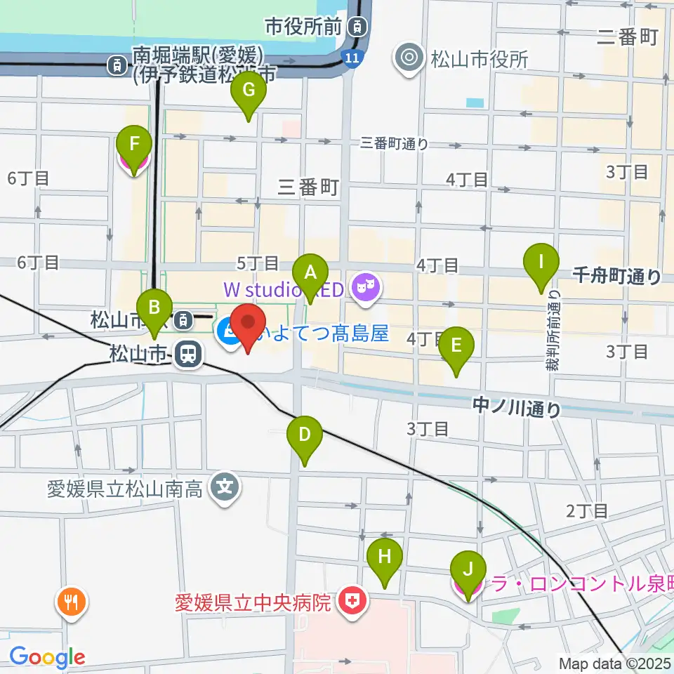 いよてつ高島屋9F ローズホール周辺のホテル一覧地図
