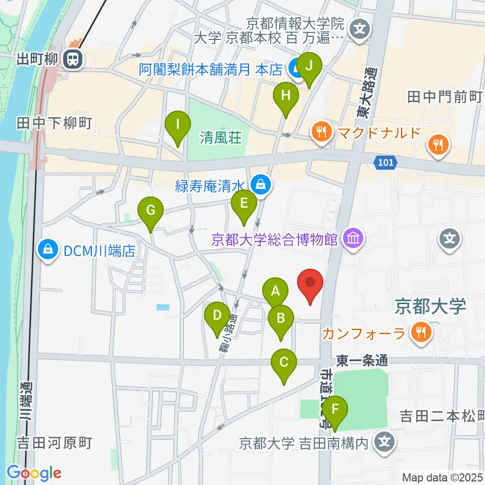 アンスティチュ・フランセ関西周辺のホテル一覧地図