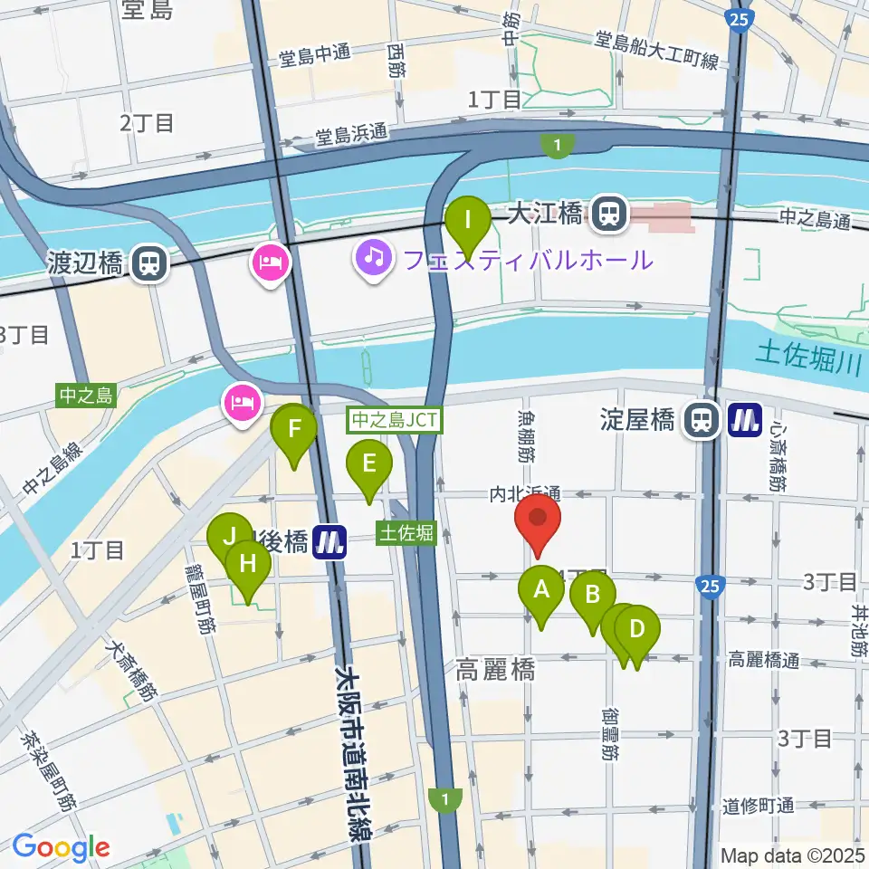 大阪倶楽部4階ホール周辺のホテル一覧地図