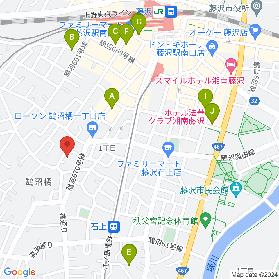 藤沢ル・クラシック周辺のホテル一覧地図