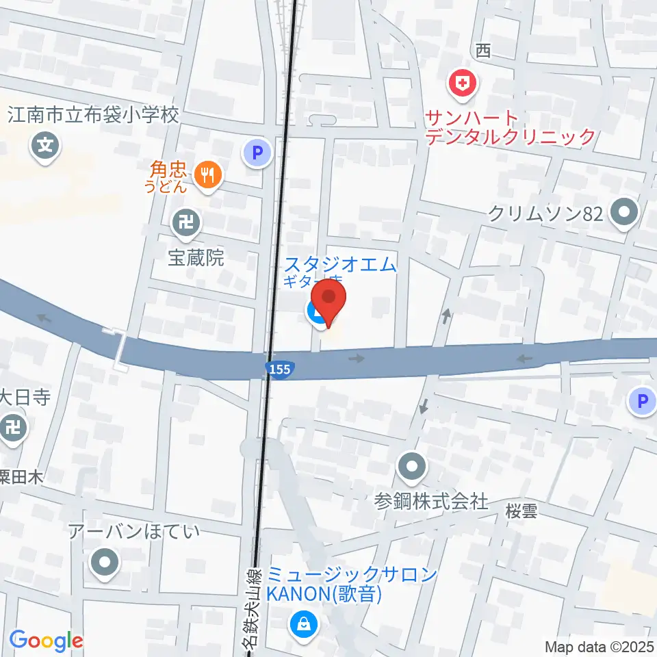 江南スタジオエム周辺のホテル一覧地図