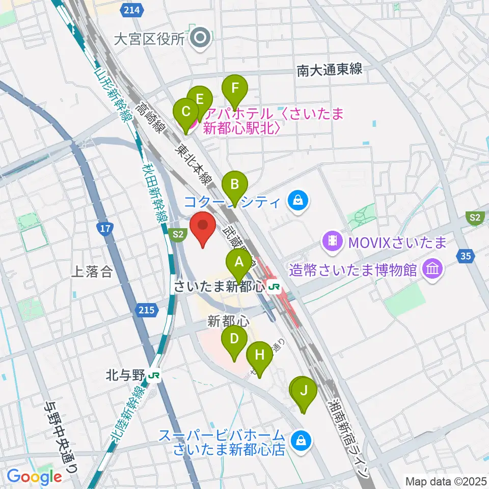 さいたまスーパーアリーナ周辺のホテル一覧地図