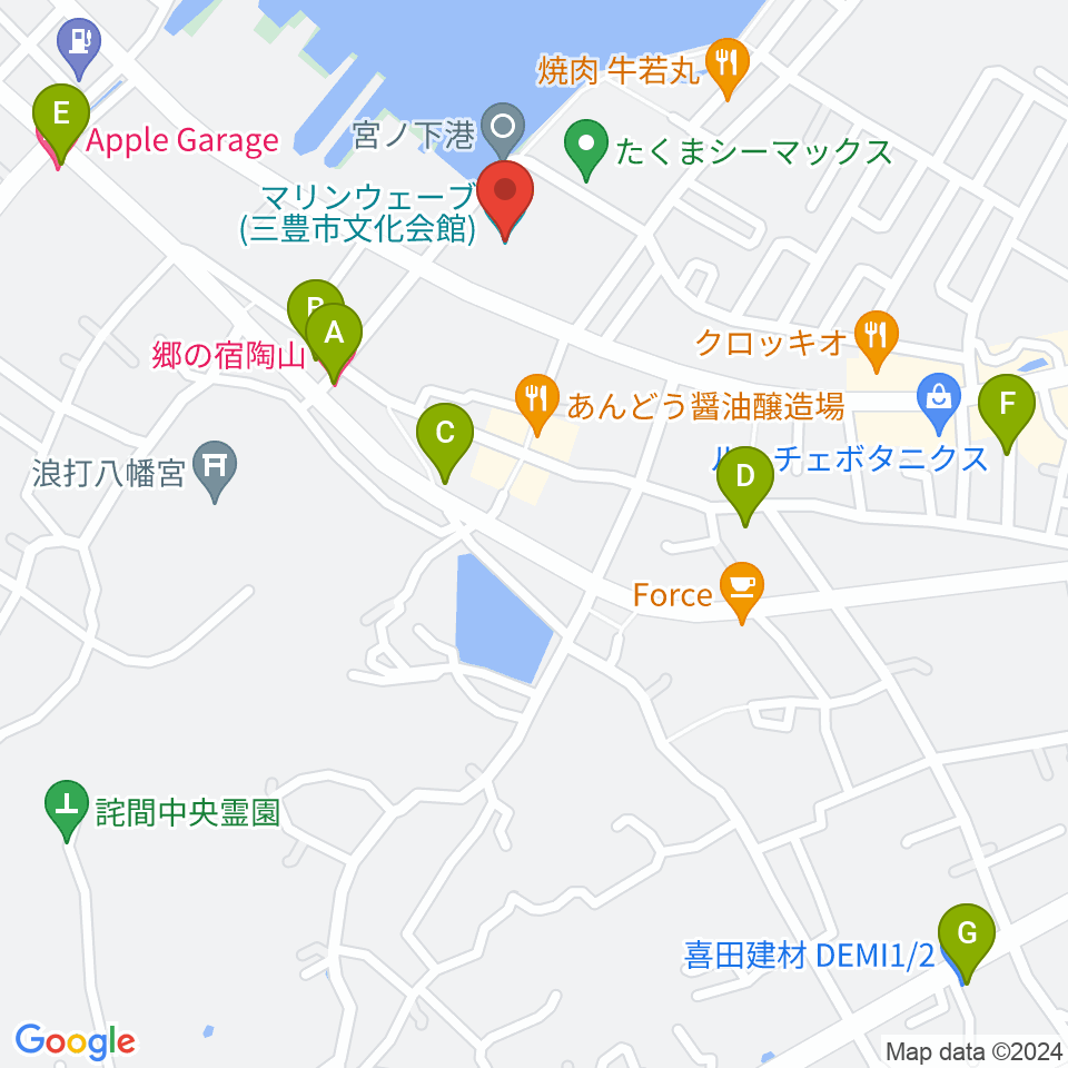 三豊市文化会館マリンウェーブ周辺のホテル一覧地図
