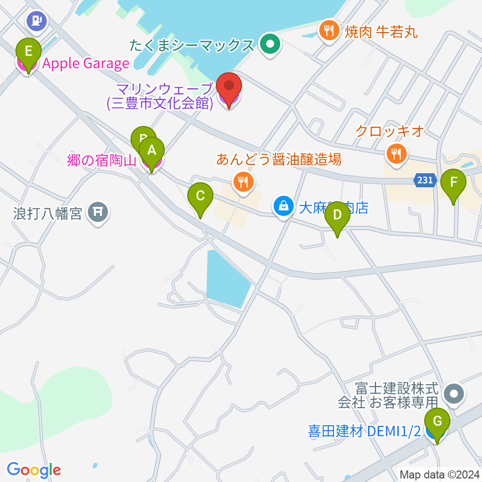 三豊市文化会館マリンウェーブ周辺のホテル一覧地図