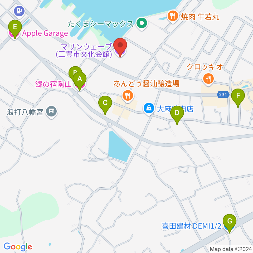 三豊市文化会館マリンウェーブ周辺のホテル一覧地図