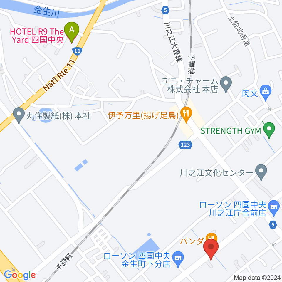 オオサカヤ 川之江店周辺のホテル一覧地図