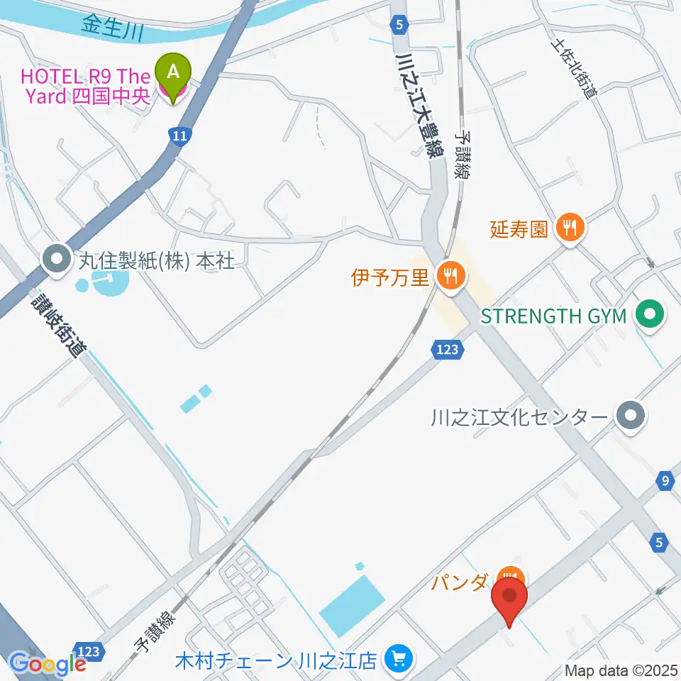 オオサカヤ 川之江店周辺のホテル一覧地図