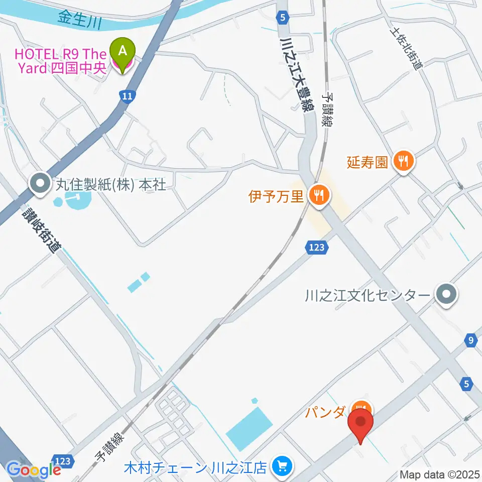 オオサカヤ 川之江店周辺のホテル一覧地図