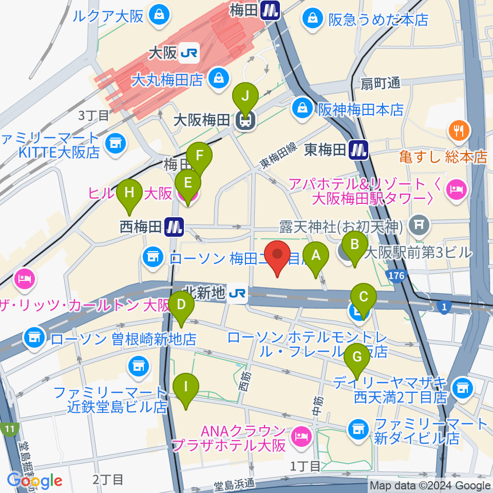 三木楽器ローブラスセンター周辺のホテル一覧地図