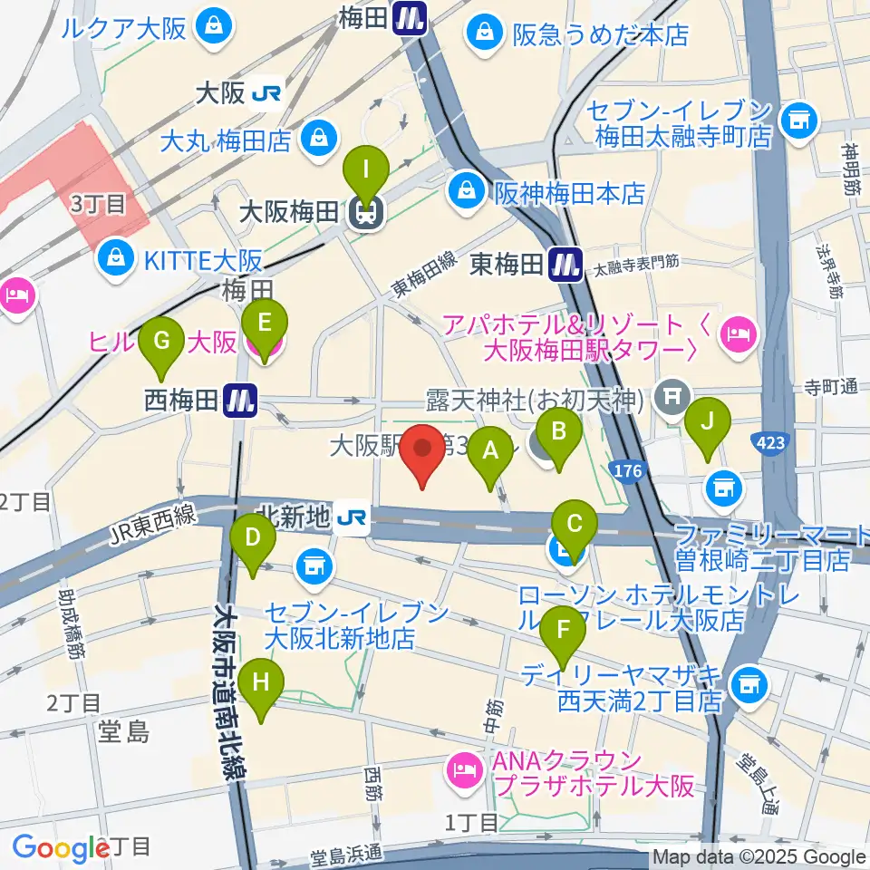 三木楽器ローブラスセンター周辺のホテル一覧地図