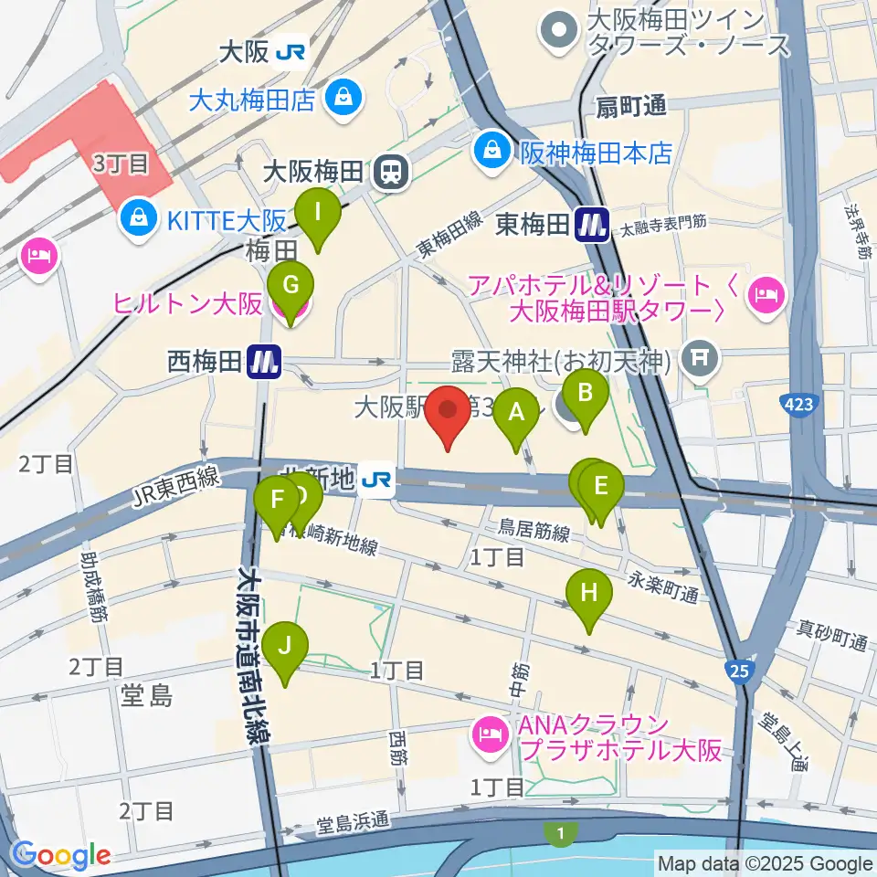 三木楽器ローブラスセンター周辺のホテル一覧地図