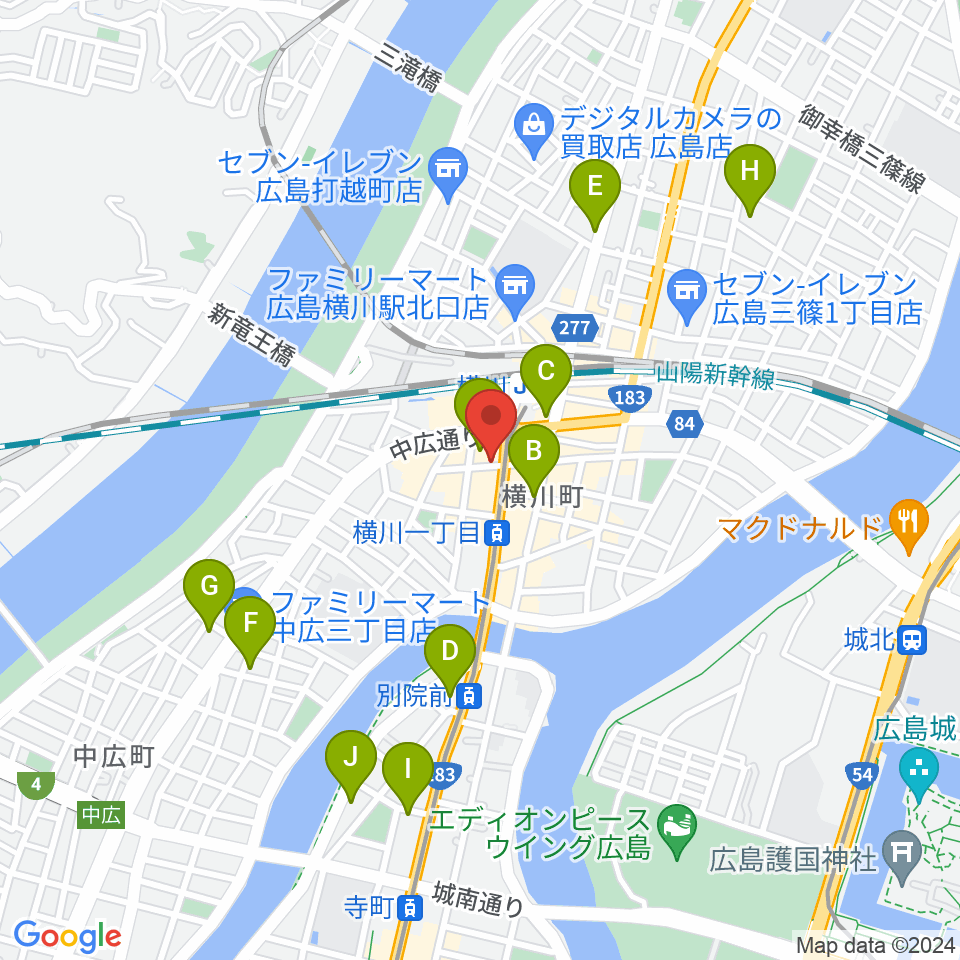 松本楽器店周辺のホテル一覧地図