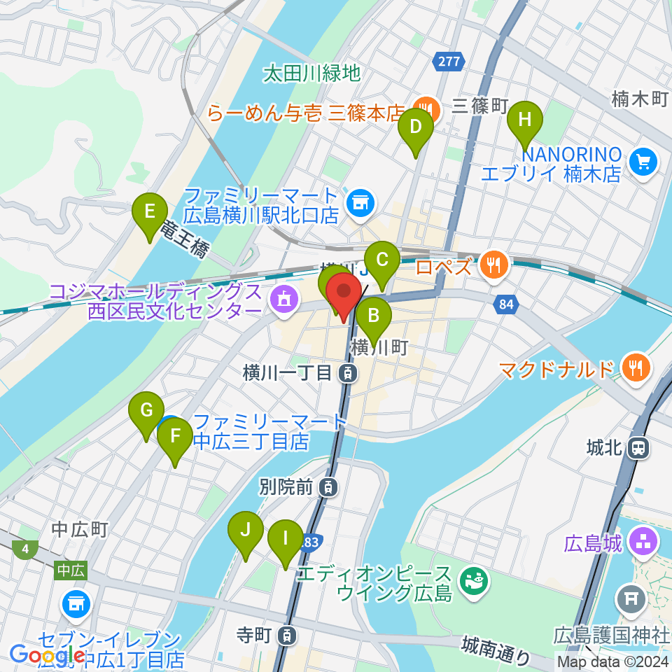 松本楽器店周辺のホテル一覧地図