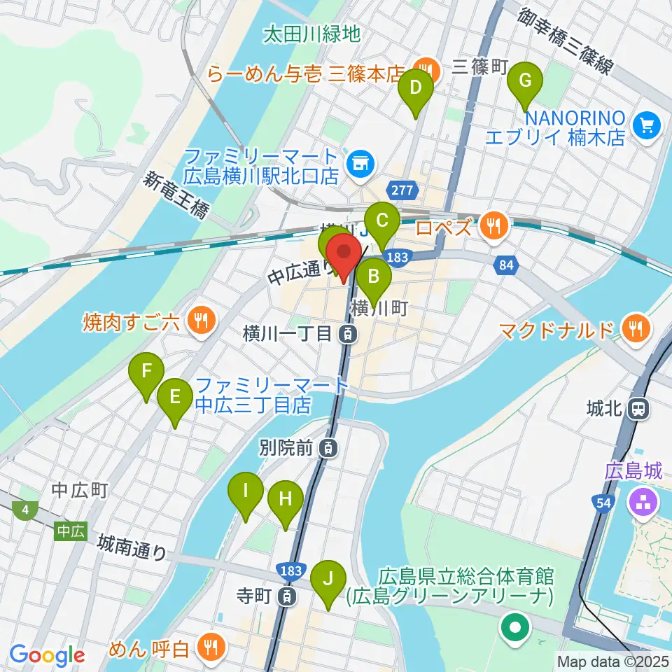 松本楽器店周辺のホテル一覧地図