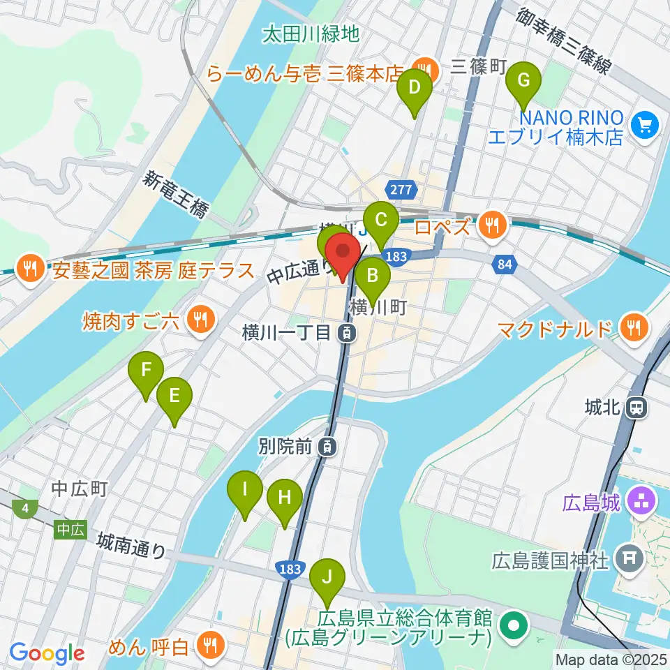 松本楽器店周辺のホテル一覧地図