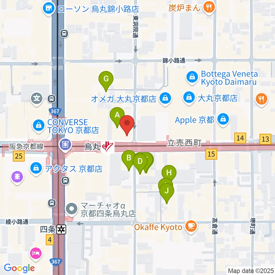 JEUGIA Basic.周辺のホテル一覧地図