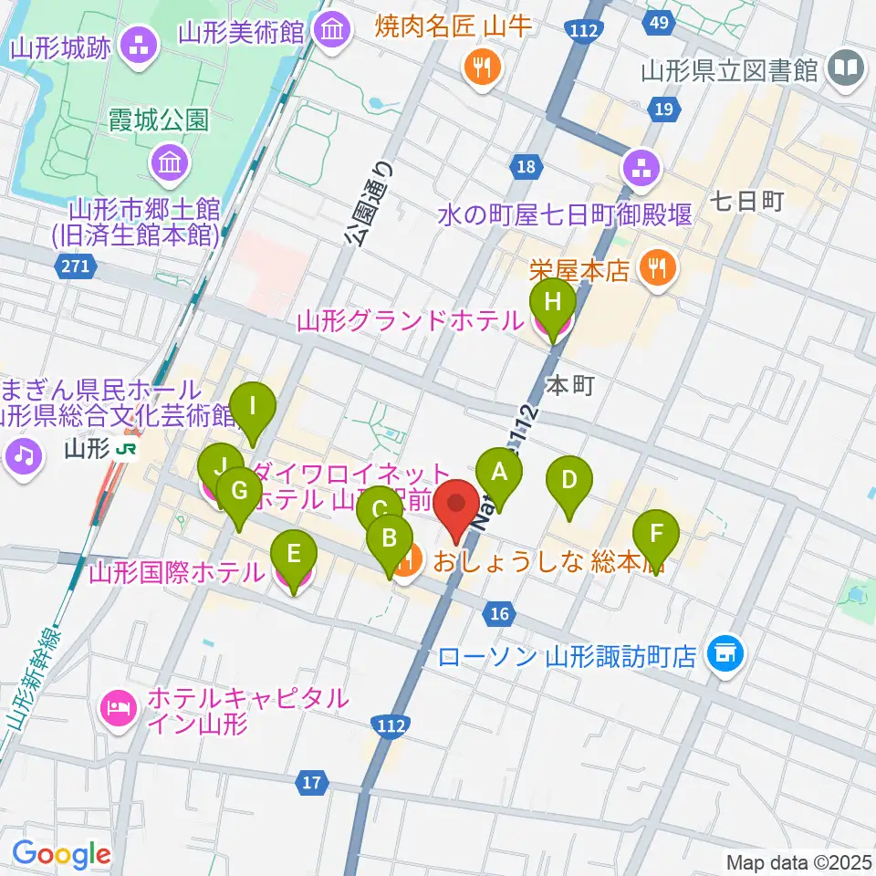 辻楽器店周辺のホテル一覧地図