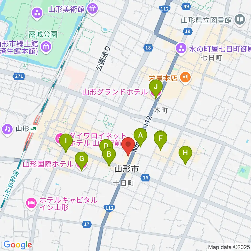辻楽器店周辺のホテル一覧地図