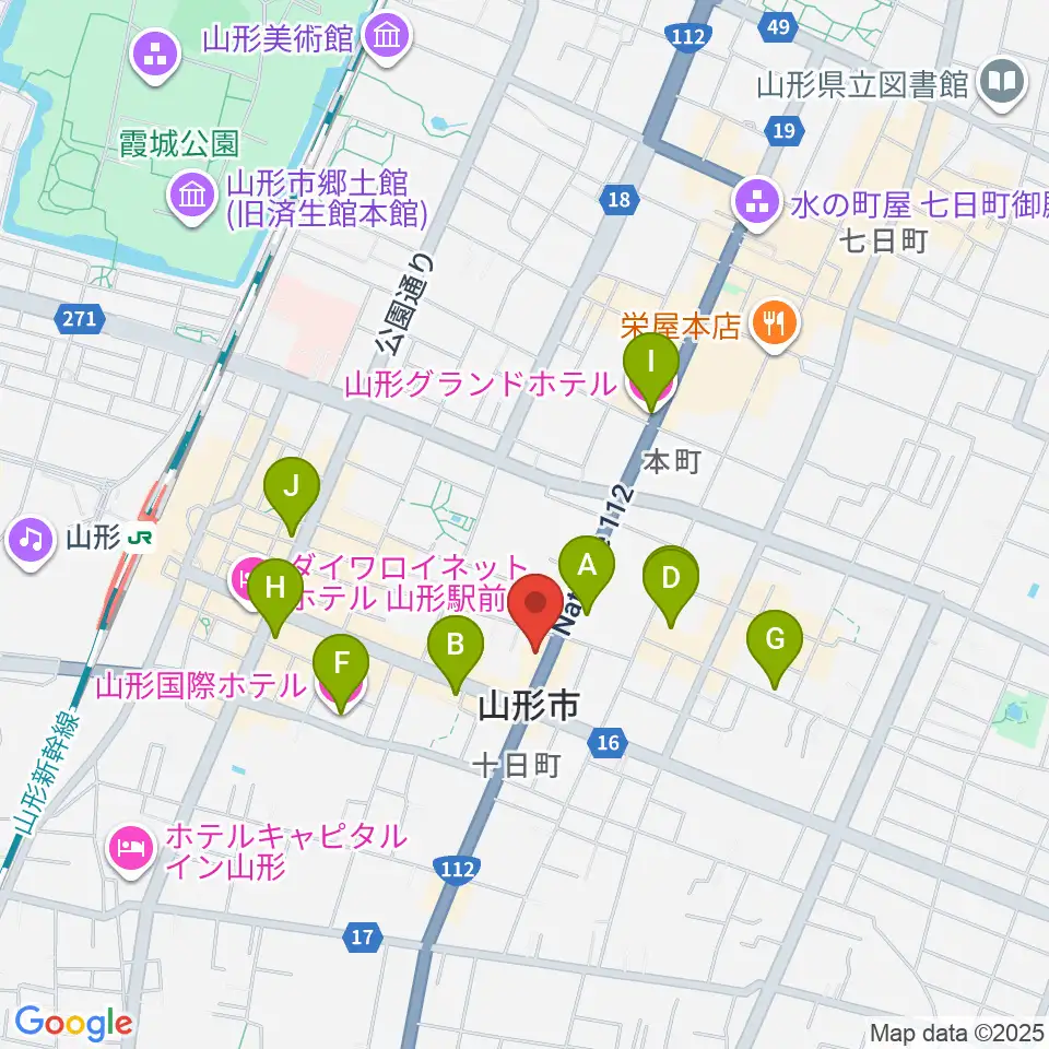 辻楽器店周辺のホテル一覧地図