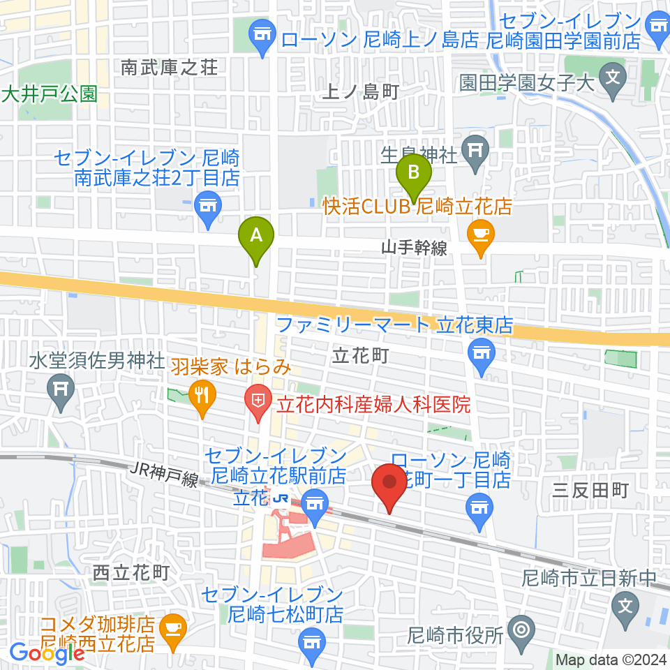 マサゴ楽器周辺のホテル一覧地図