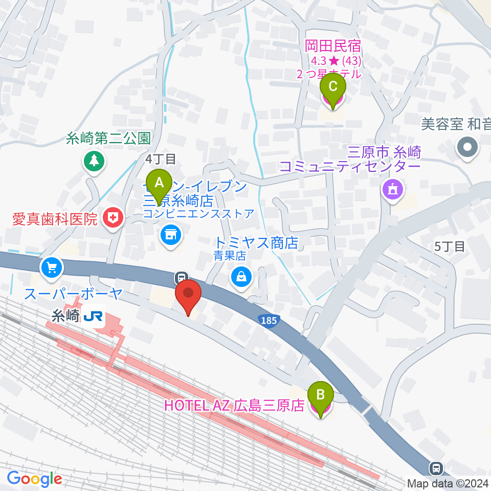 三原博志バイオリン工房周辺のホテル一覧地図