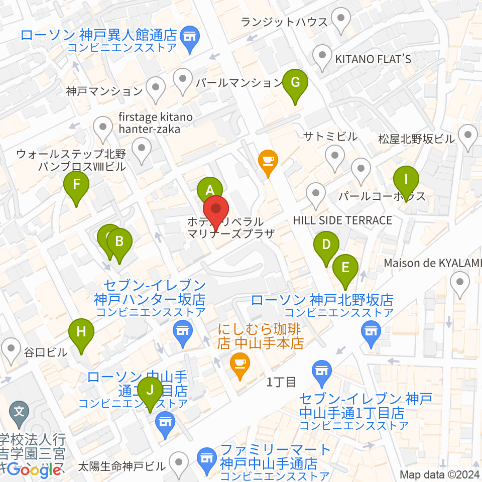 リードマン北野店周辺のホテル一覧地図