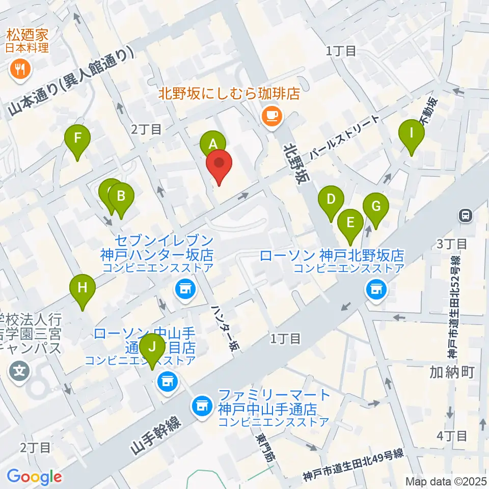 リードマン北野店周辺のホテル一覧地図
