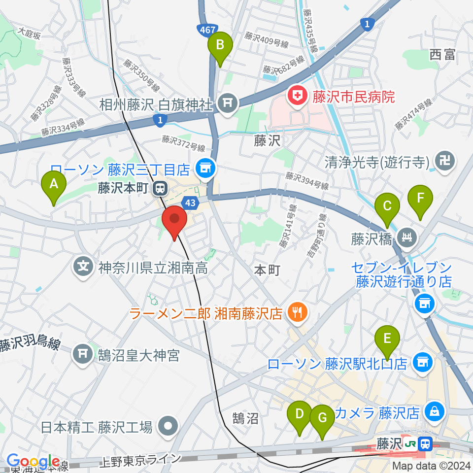 藤沢本町クラジャ周辺のホテル一覧地図