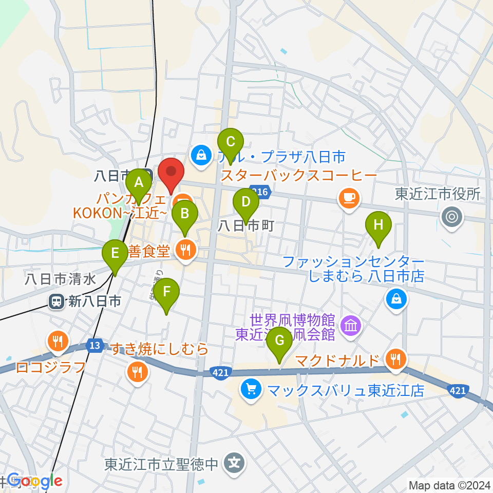 くらま楽器周辺のホテル一覧地図