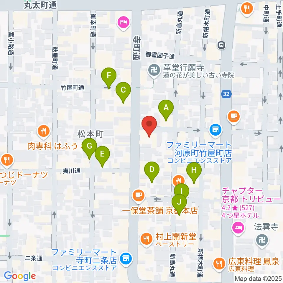 旭堂楽器店周辺のホテル一覧地図