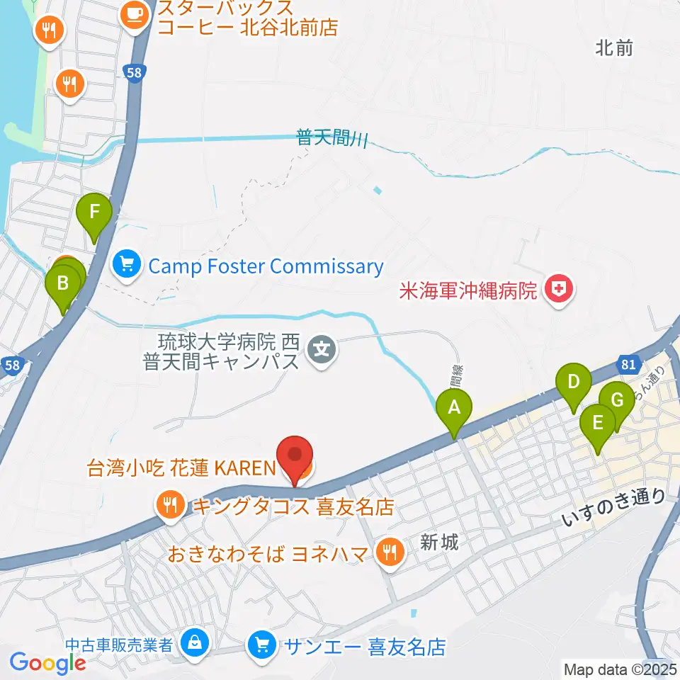 FMぎのわん周辺のホテル一覧地図