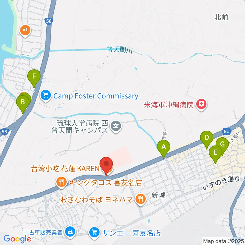 FMぎのわん周辺のホテル一覧地図