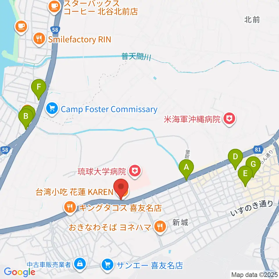 FMぎのわん周辺のホテル一覧地図