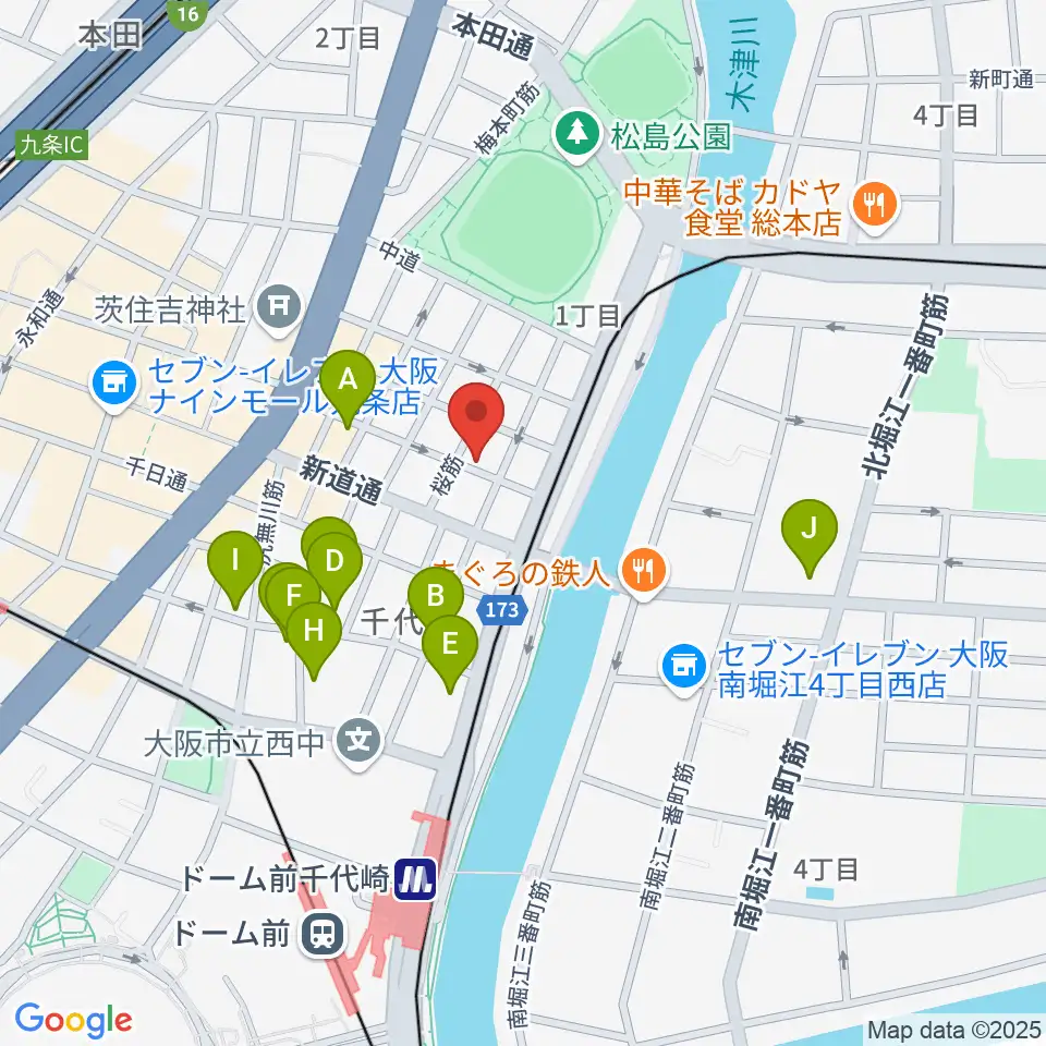 MUSIC OFFICE ギターショップ周辺のホテル一覧地図