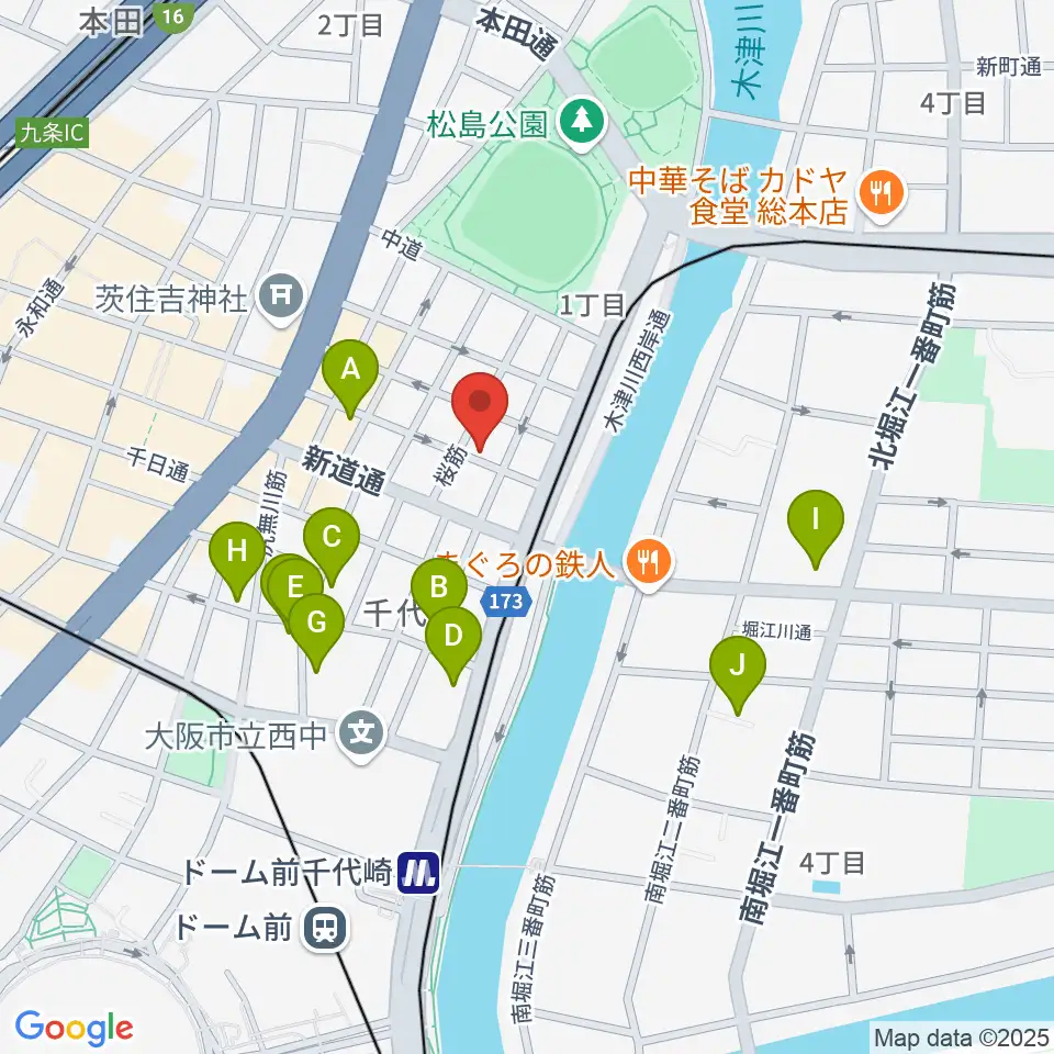 MUSIC OFFICE ギターショップ周辺のホテル一覧地図