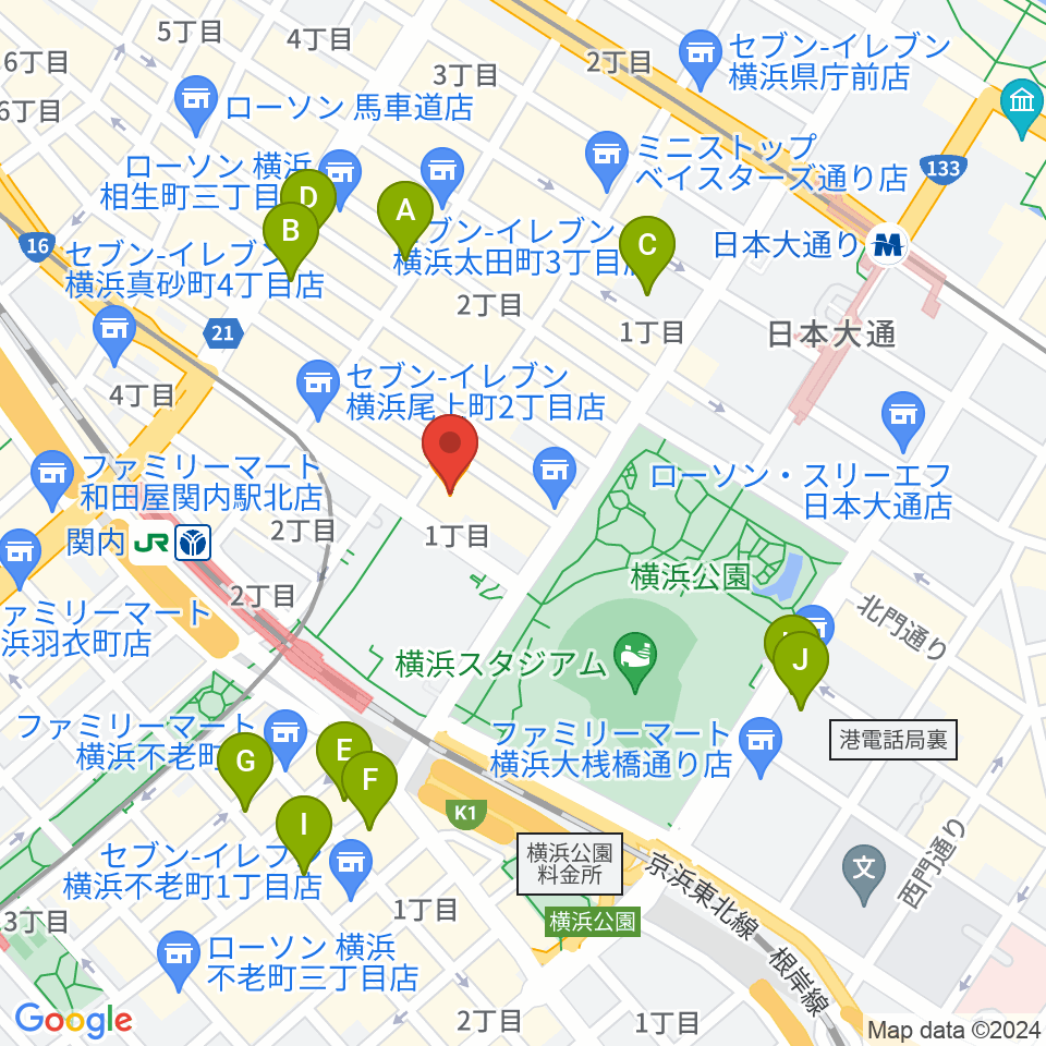 関内BarBarBar周辺のホテル一覧地図