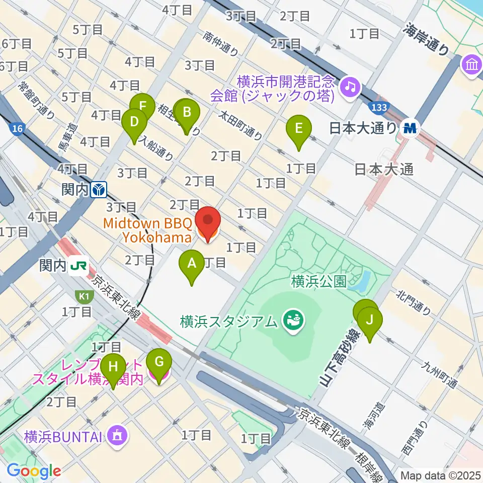関内BarBarBar周辺のホテル一覧地図
