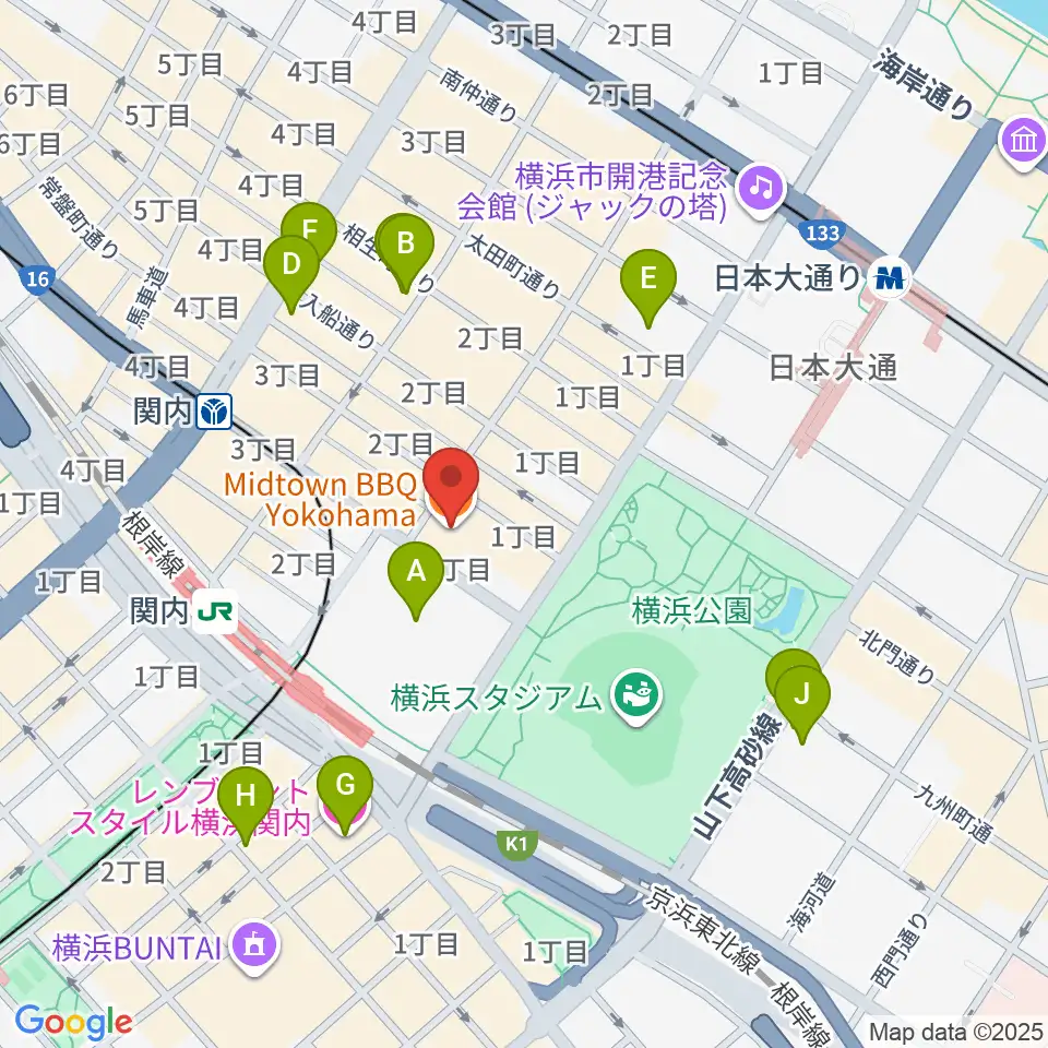 関内BarBarBar周辺のホテル一覧地図