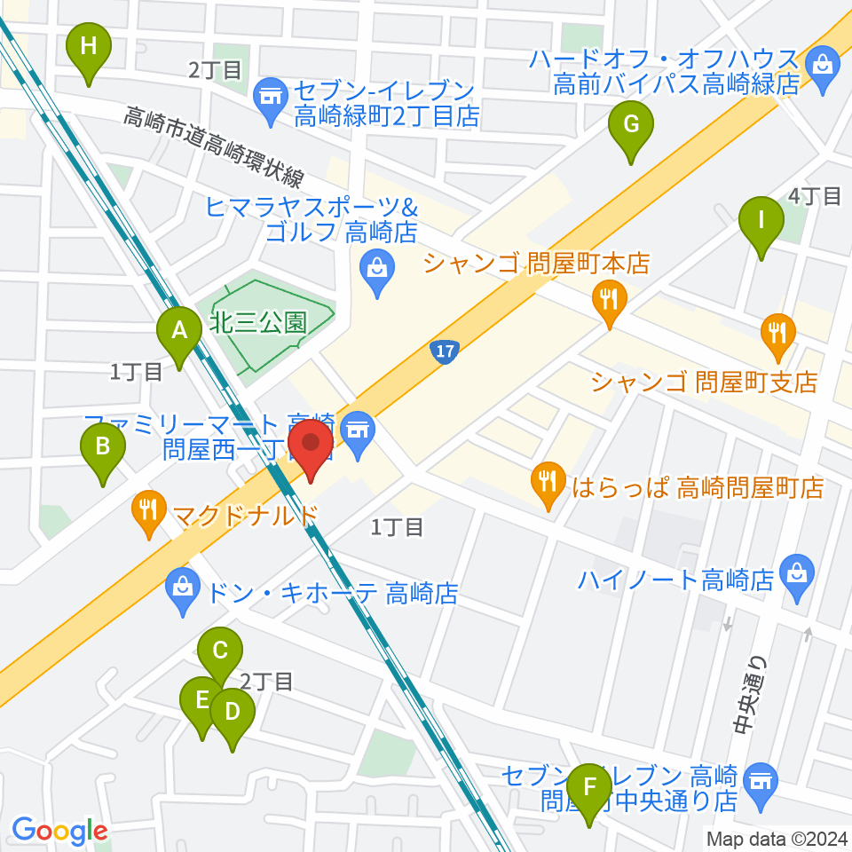 ピアノプラザ群馬 高崎本店周辺のホテル一覧地図