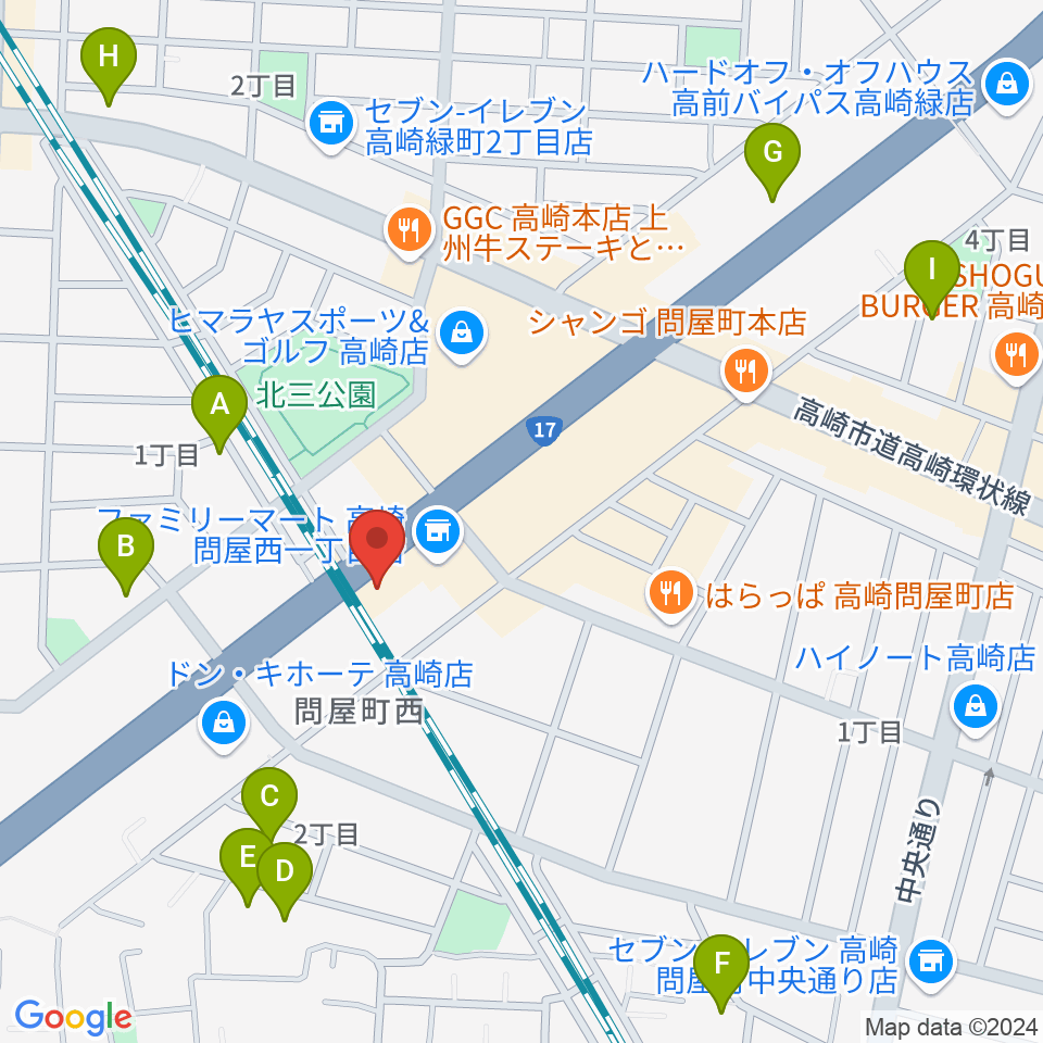 ピアノプラザ群馬 高崎本店周辺のホテル一覧地図