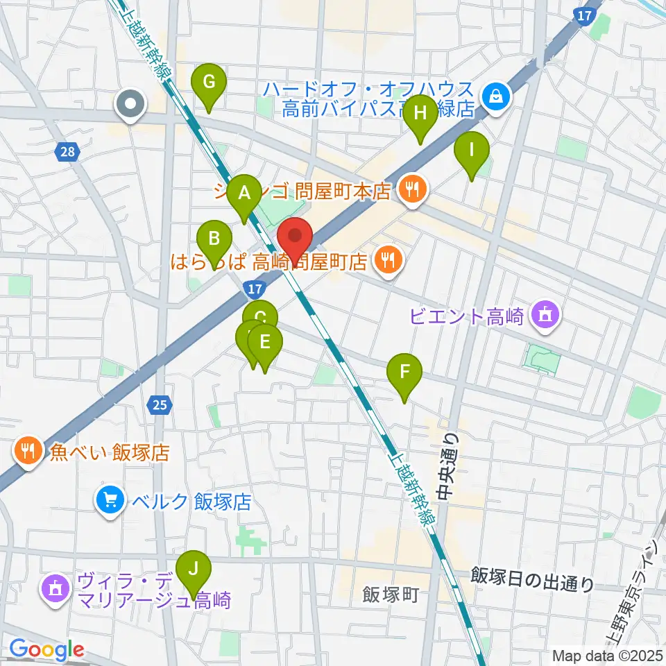 ピアノプラザ群馬 高崎本店周辺のホテル一覧地図