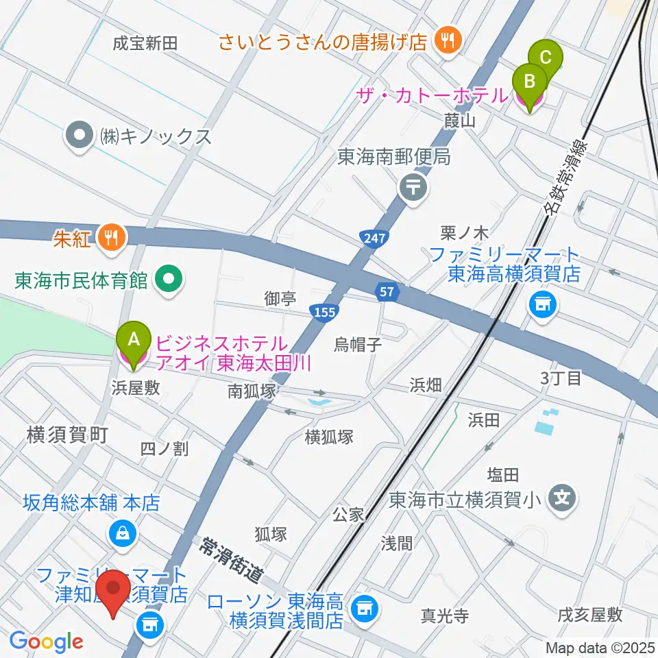 カワベフルート工房周辺のホテル一覧地図