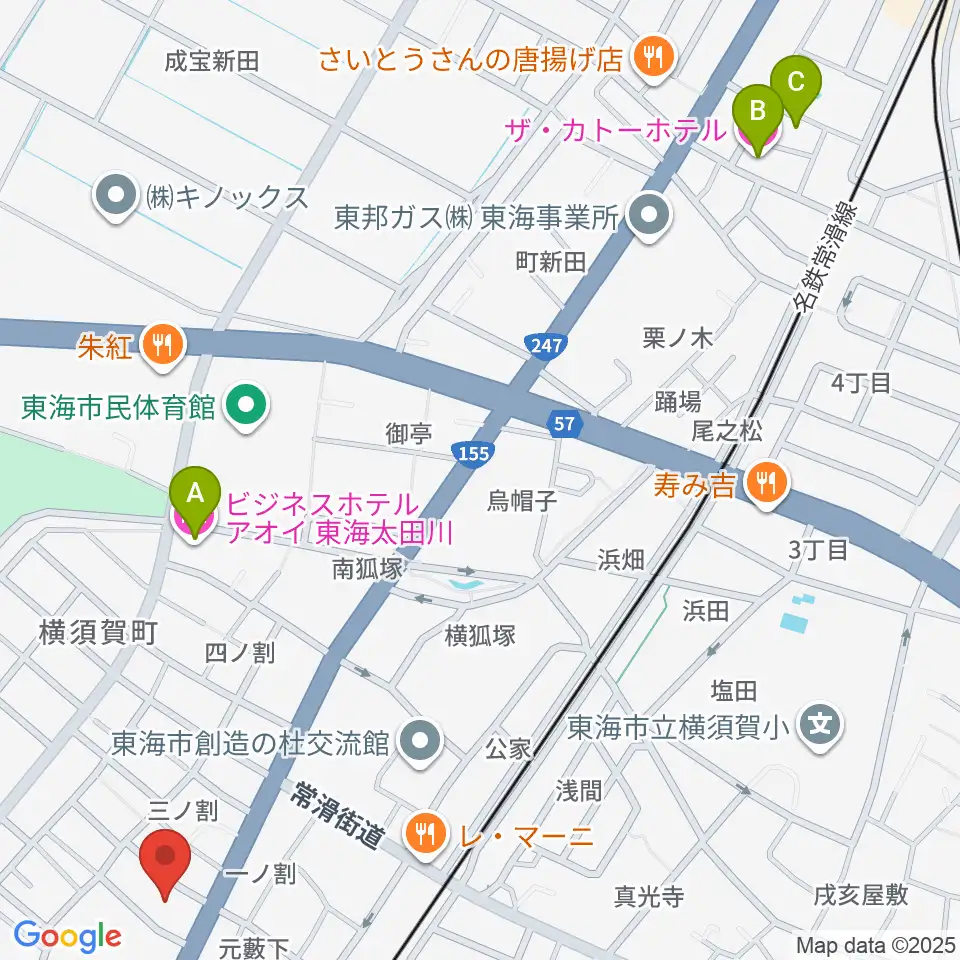 カワベフルート工房周辺のホテル一覧地図