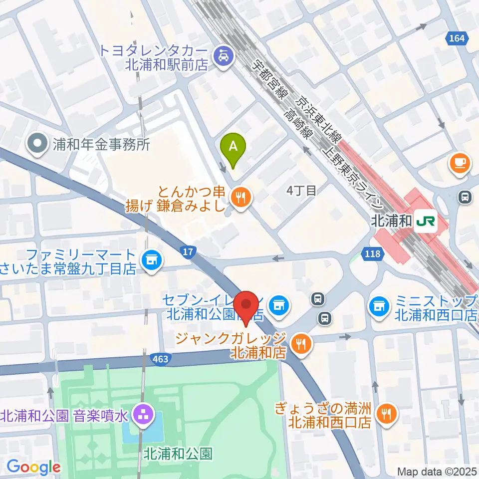 北浦和エアーズ周辺のホテル一覧地図