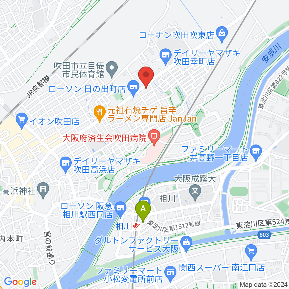 うたまくらピアノ工房周辺のホテル一覧地図